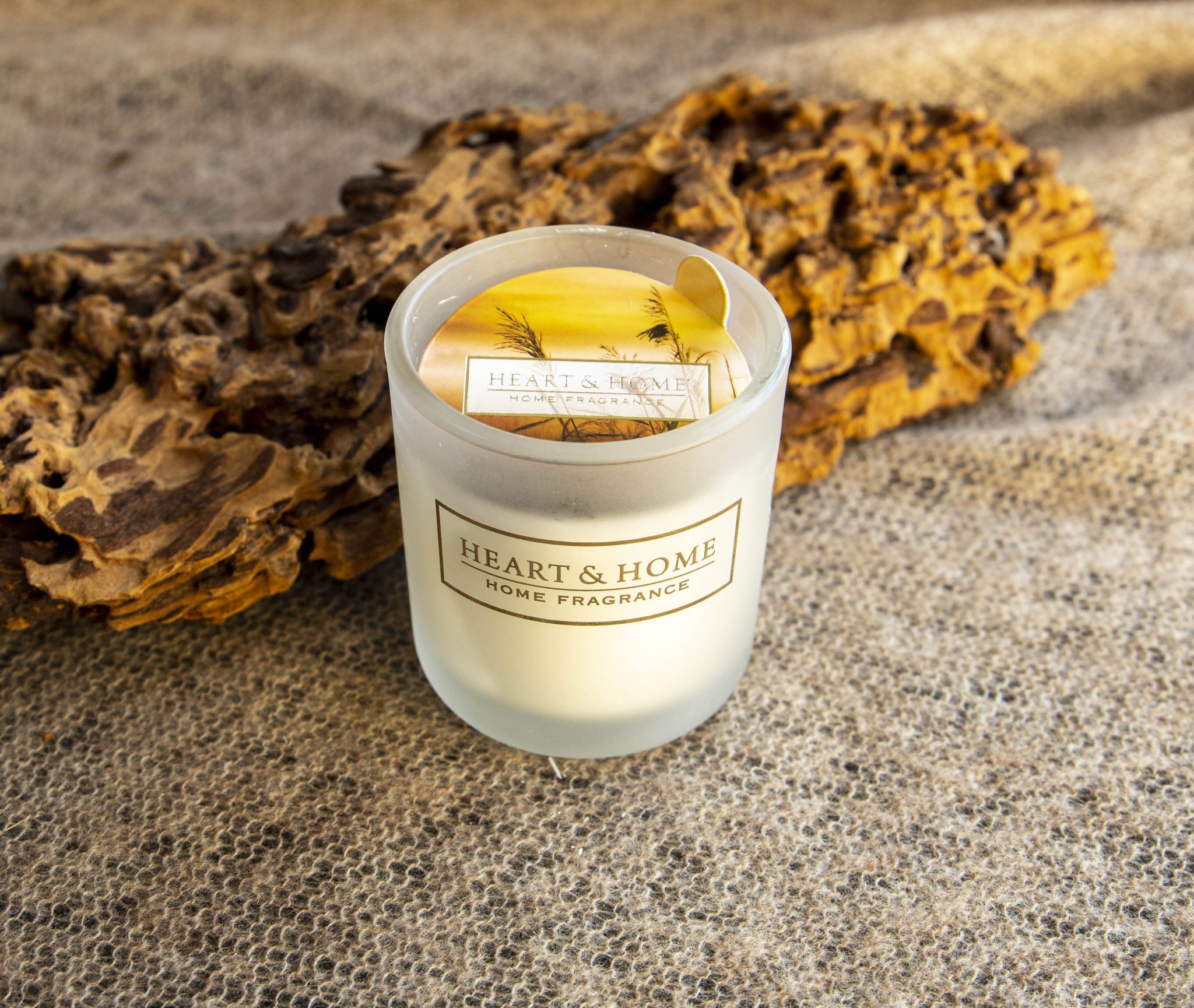 Heart And Home Duftkerze – Bambus & Ingwer, Mit Holzdocht, Aus Sojawachs, Ca. 20 Stunden Brenndauer